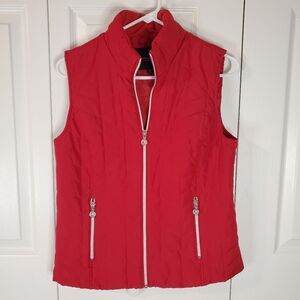 Marc New York Andrew Marc Bright Red Quilted Winter Vest Women's Size Small